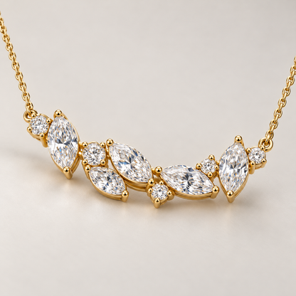 MISSISSI AA07 oblique gallery / depth design visualization in yellow-gold color; proportions illustrative