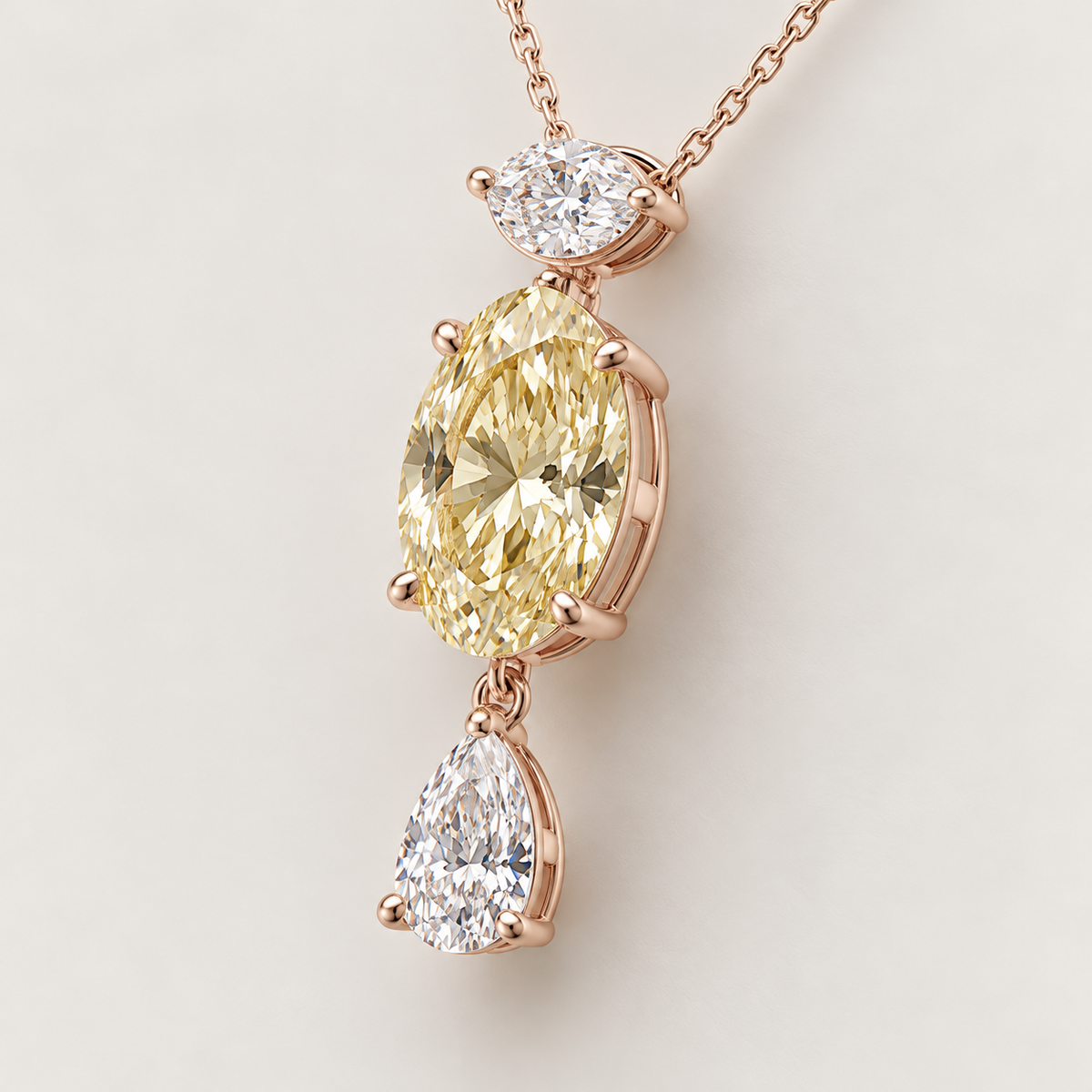 MISSISSI AA08 oblique gallery / depth design visualization in pale rose-gold color; proportions illustrative