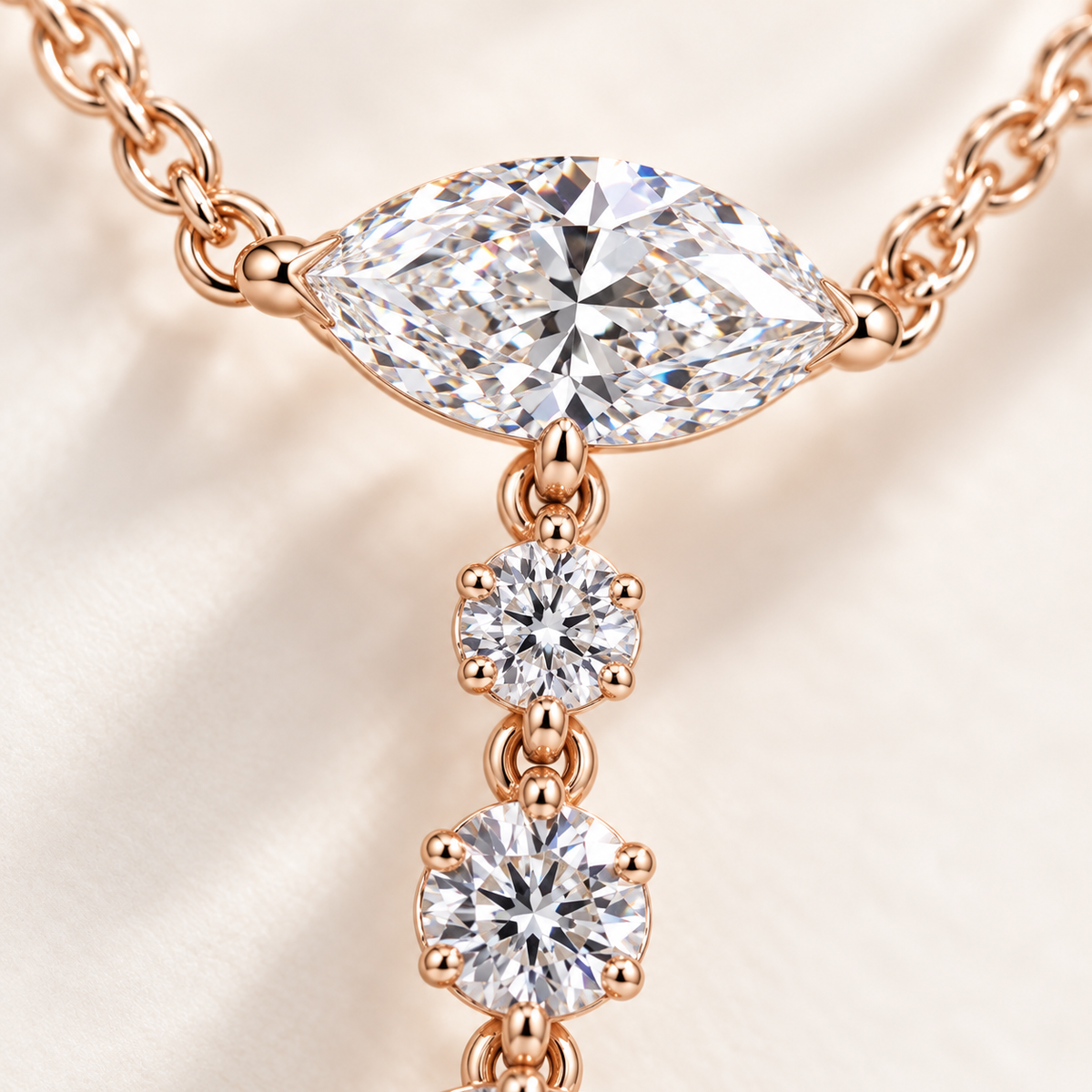 MISSISSI AA18 setting / joint macro design visualization in pale rose-gold color; proportions illustrative
