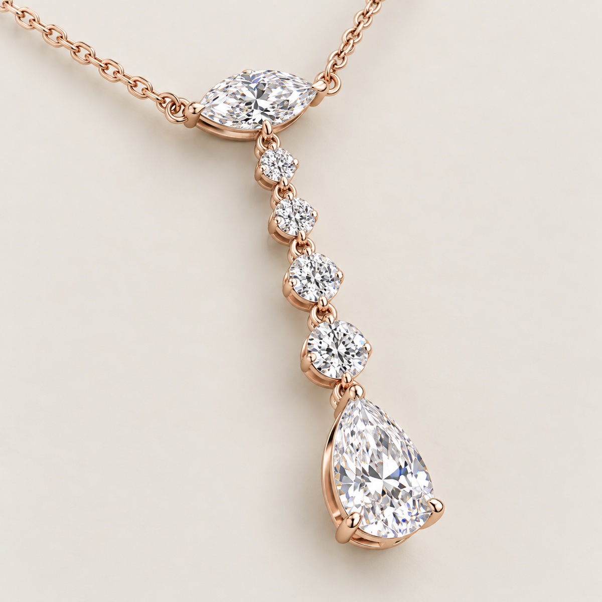 MISSISSI AA18 oblique gallery / depth design visualization in pale rose-gold color; proportions illustrative