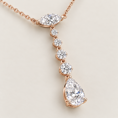 MISSISSI AA18 oblique gallery / depth design visualization in pale rose-gold color; proportions illustrative