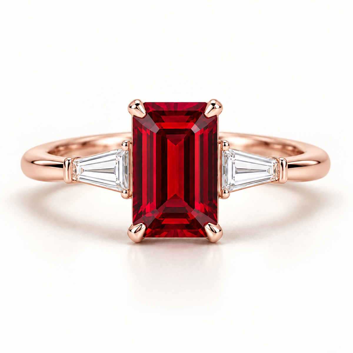MISSISSI Red Meridian lab-grown ruby ring, rose gold, hero design visualization