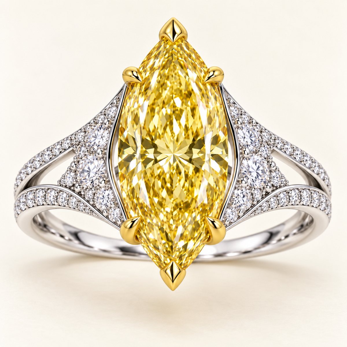 Honey Sail marquise lab-grown diamond ring, front design visualization