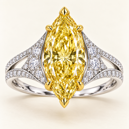Honey Sail marquise lab-grown diamond ring, front design visualization