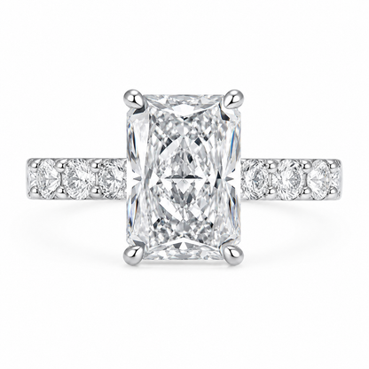 5-Carat Radiant Cut Lab-Grown Diamond Ring - D Color VVS Crushed Ice Brilliance Ring