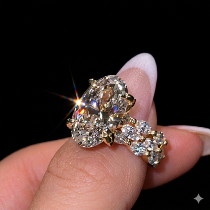 5 Carat Oval Cut Lab Grown Diamond Ring D Color VVS Clarity – Stackable Luxury Engagement Ring for Women