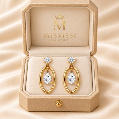 MISSISSI W14 jewelry in yellow gold, champagne ivory presentation box