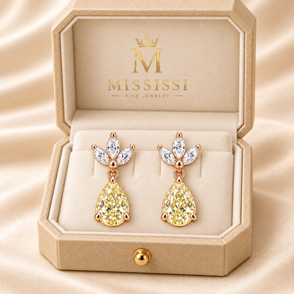 MISSISSI W20 jewelry in pale champagne rose gold, champagne ivory presentation box