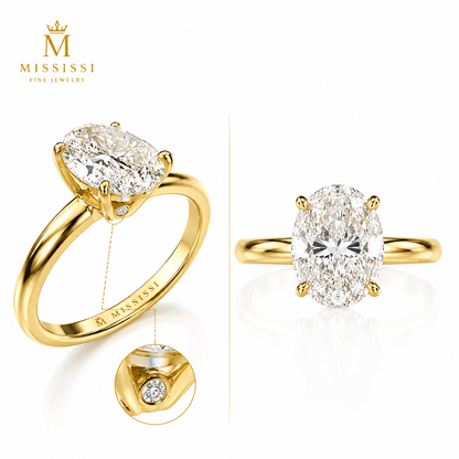 3-Carat Oval Cut Lab-Grown Diamond Solitaire Ring - D Color VVS Timeless Classic Wedding Ring