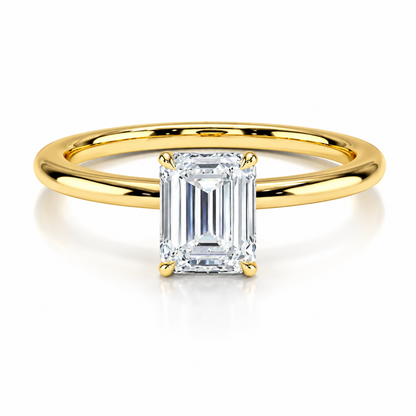 3-Carat Square Emerald Cut Lab-Grown Diamond Ring - D Color VVS Minimalist Solitaire Wedding Ring