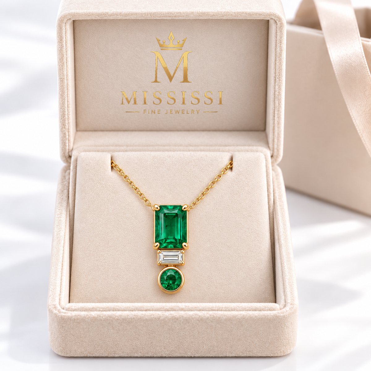MISSISSI EM10 yellow gold packaging design visualization