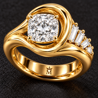 Tidal FX02 ring with the official MISSISSI crown-M engraving inside the band, design visualization