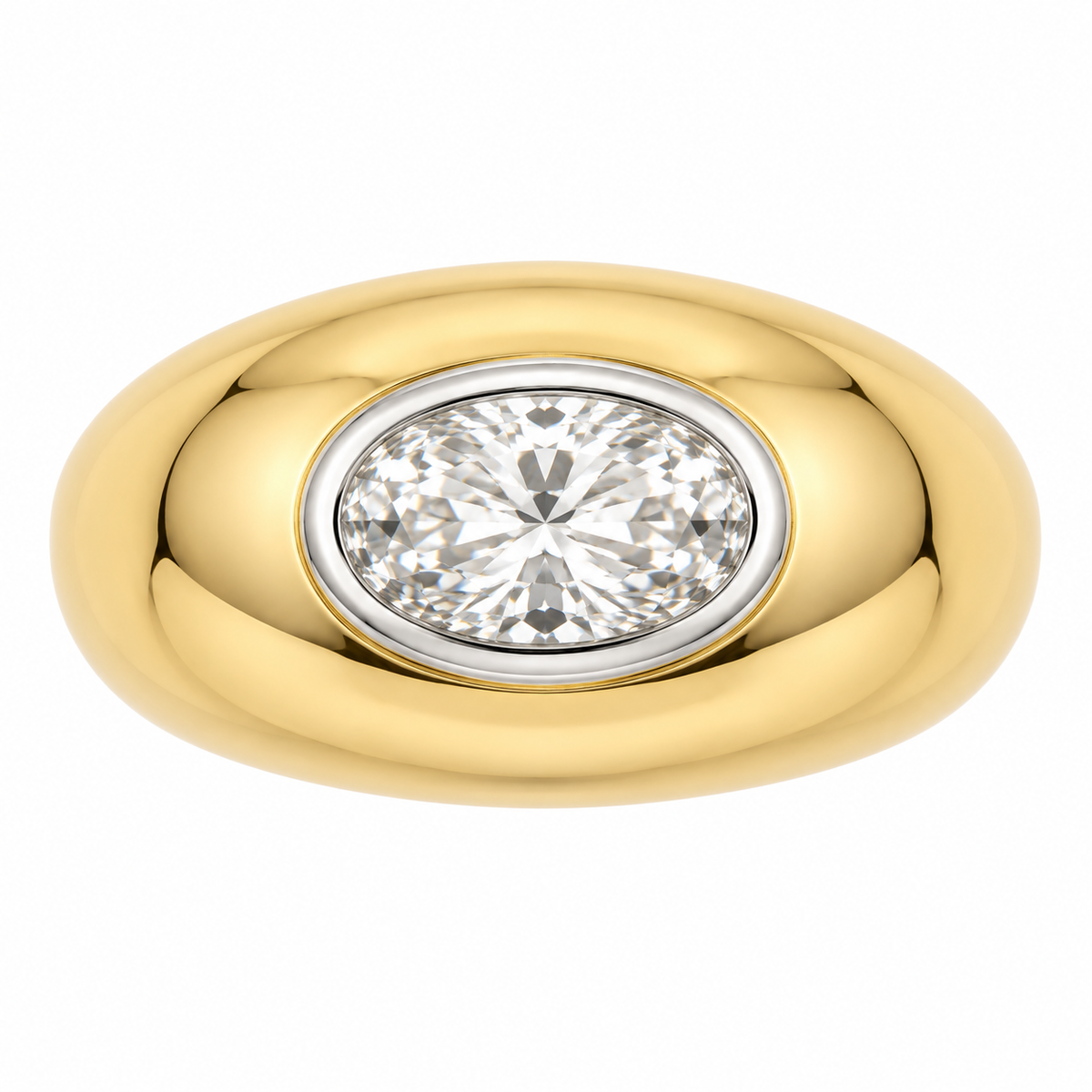 MISSISSI duet sculptural ring top view.