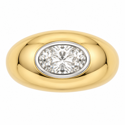 MISSISSI duet sculptural ring top view.