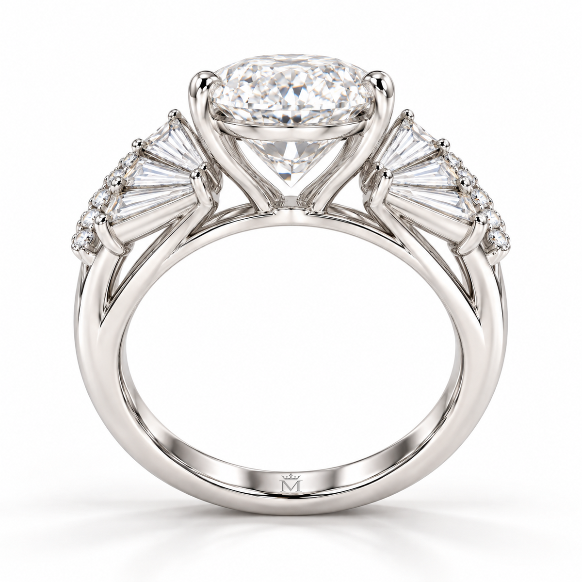Éclat Fan White Oval Lab-Grown Diamond Ring, profile
