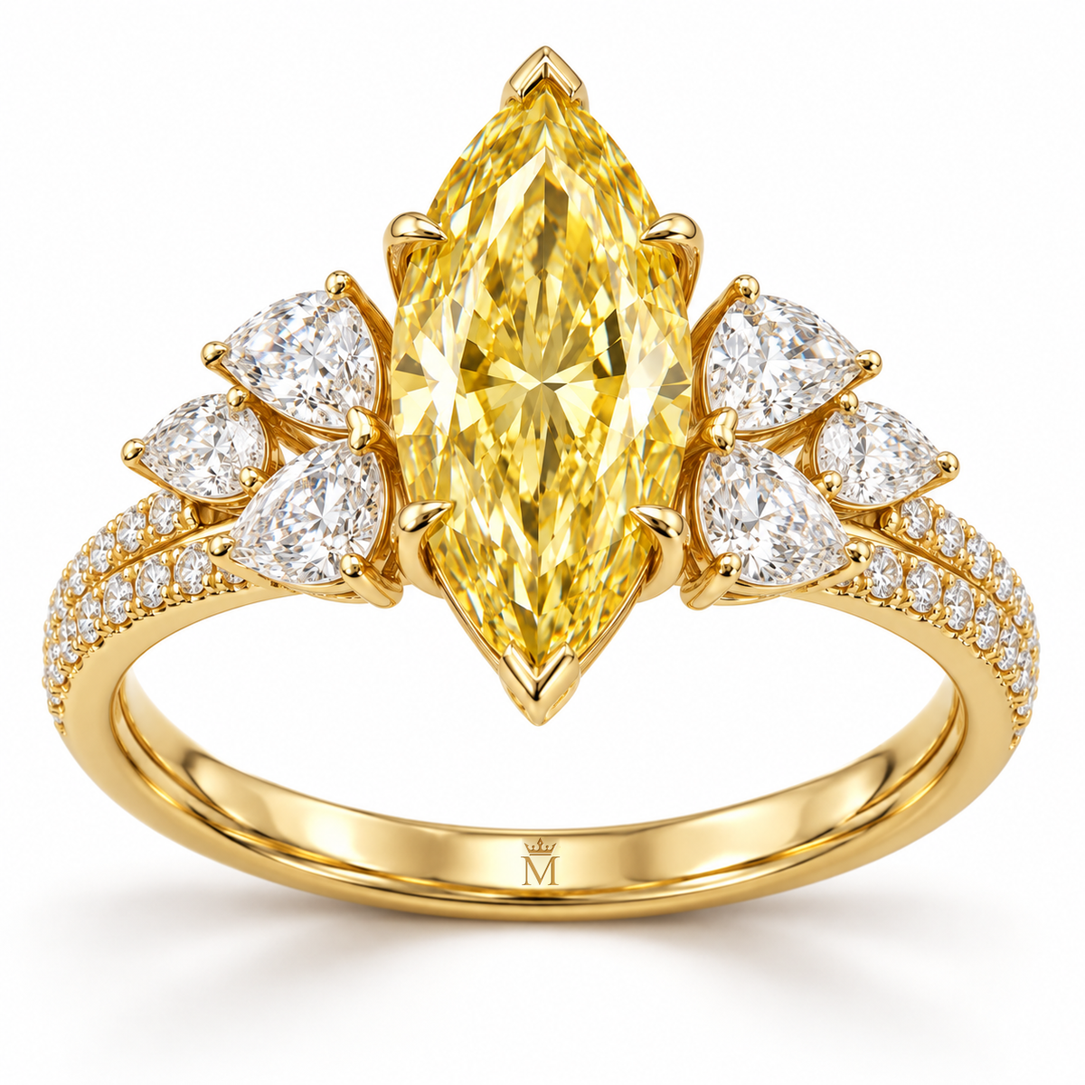 Citron Marquise Ballet marquise lab-grown diamond ring, front design visualization