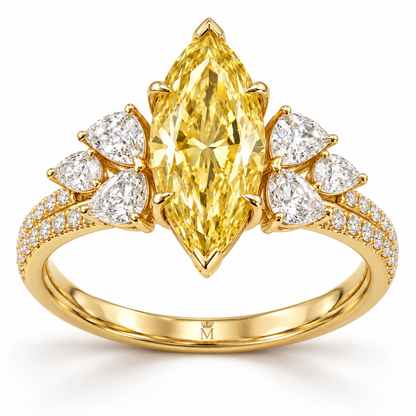 Citron Marquise Ballet marquise lab-grown diamond ring, front design visualization