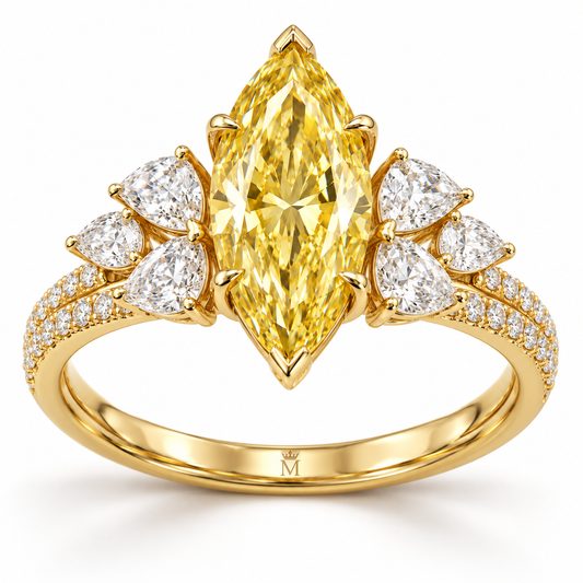 Citron Marquise Ballet marquise lab-grown diamond ring, front design visualization