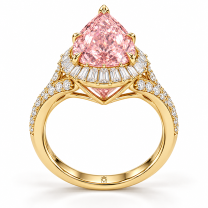 Blush Tidal Crown pink pear lab-grown diamond ring, profile