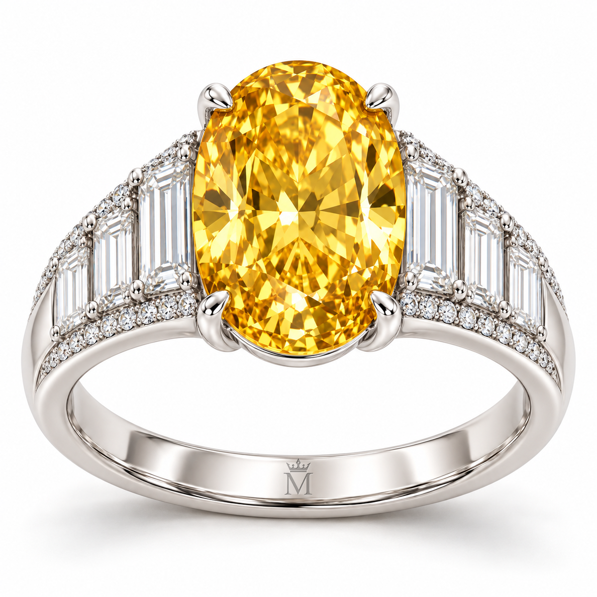Sunfall Cascade Yellow Oval Lab-Grown Diamond Ring, hero