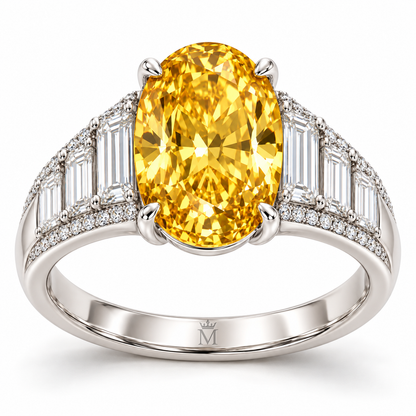 Sunfall Cascade Yellow Oval Lab-Grown Diamond Ring, hero
