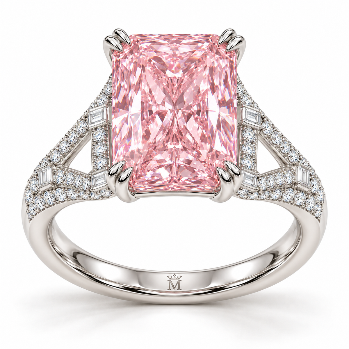 Pink Lantern Lace Pink Radiant Lab-Grown Diamond Ring, hero