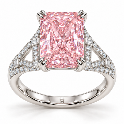 Pink Lantern Lace Pink Radiant Lab-Grown Diamond Ring, hero