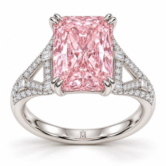 Pink Lantern Lace Pink Radiant Lab-Grown Diamond Ring, hero