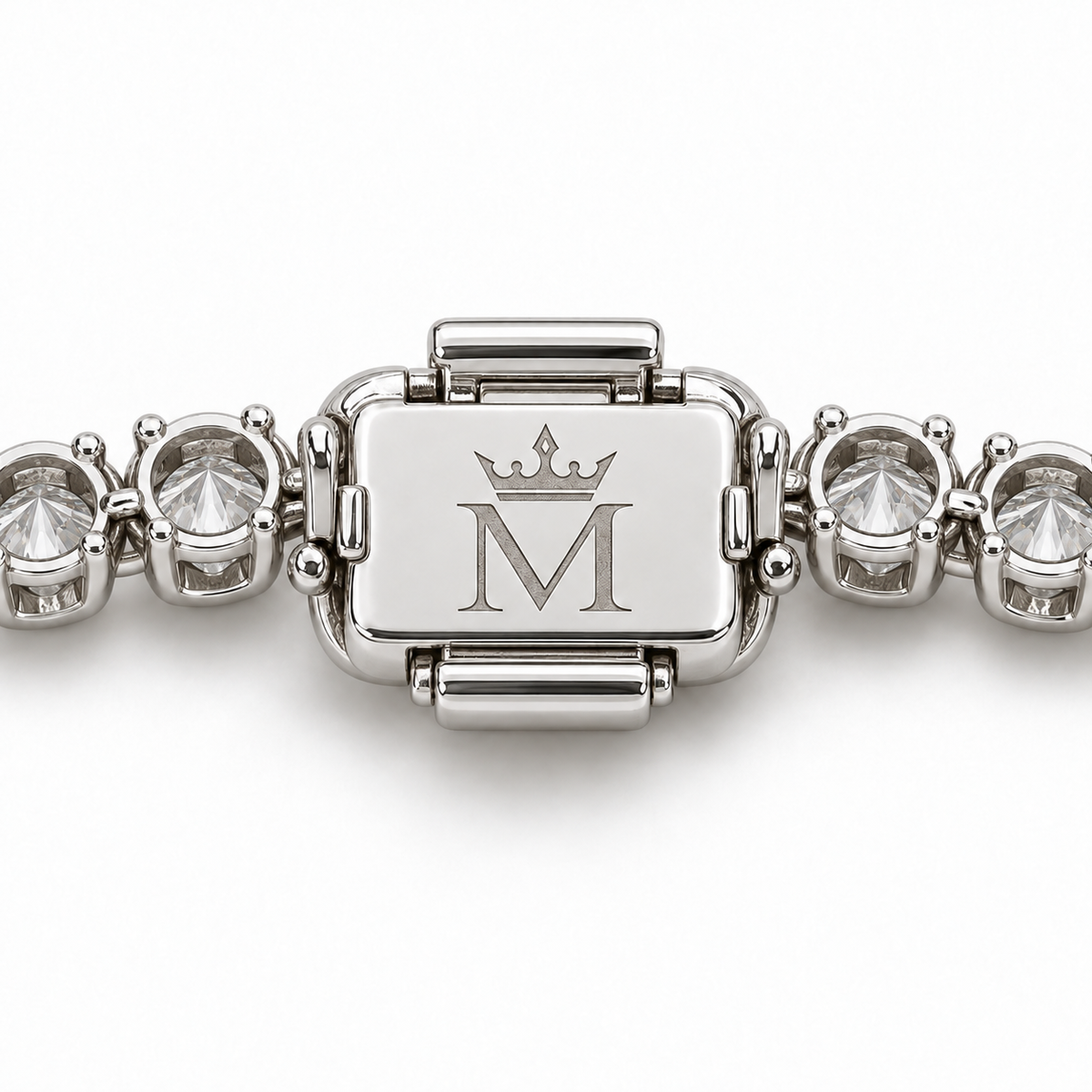 MISSISSI Lily Pendant Marquise and Oval lab-grown diamond necklace design, clasp underside with crowned-M engraving