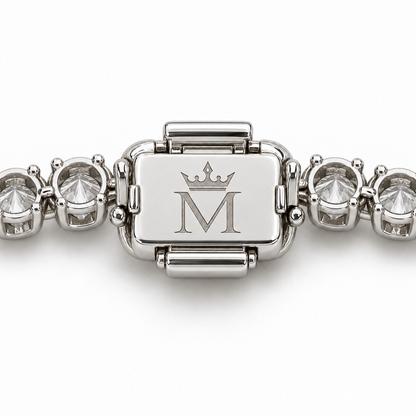 MISSISSI Lily Pendant Marquise and Oval lab-grown diamond necklace design, clasp underside with crowned-M engraving