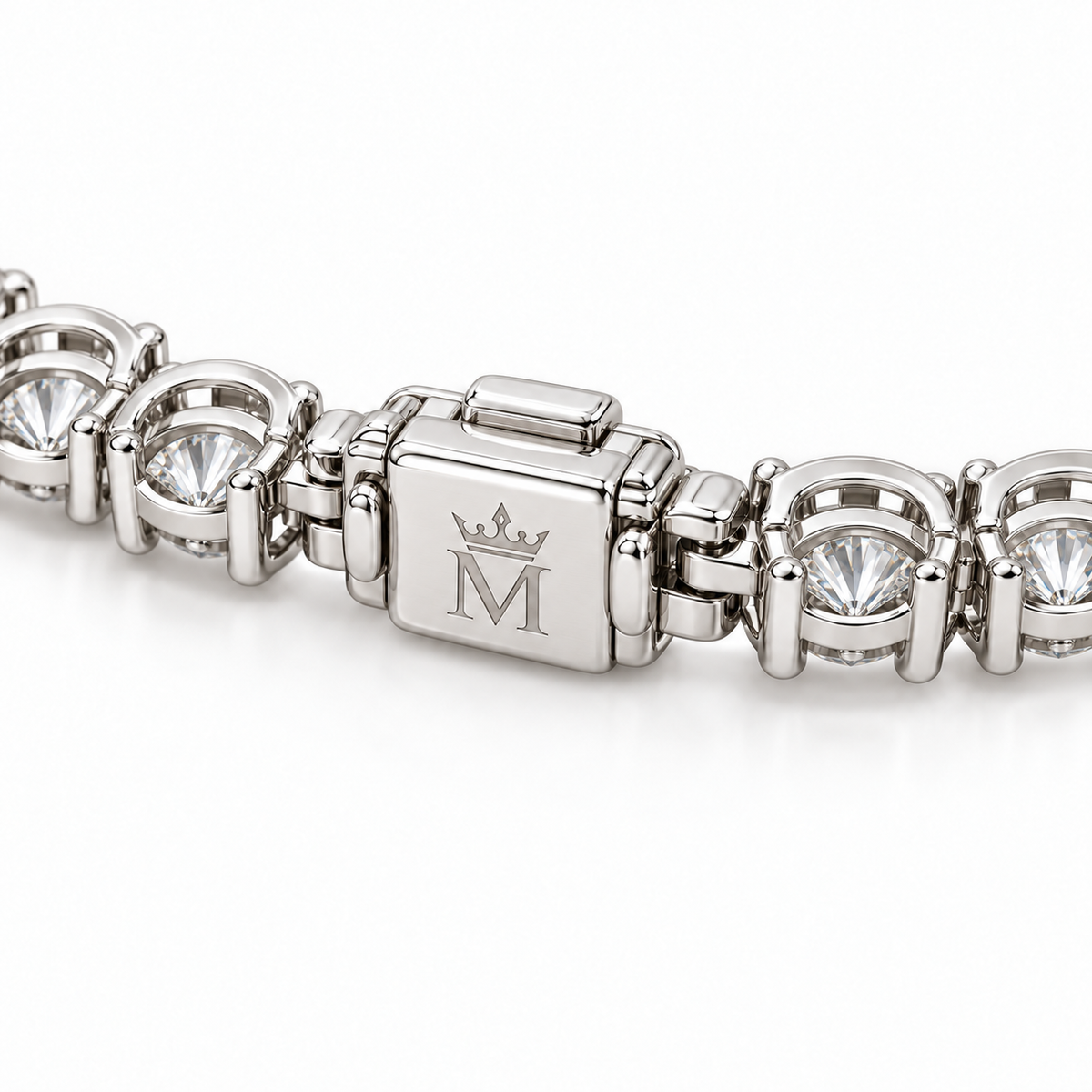 MISSISSI Vine Lariat Marquise Y lab-grown diamond necklace design, clasp underside with crowned-M engraving