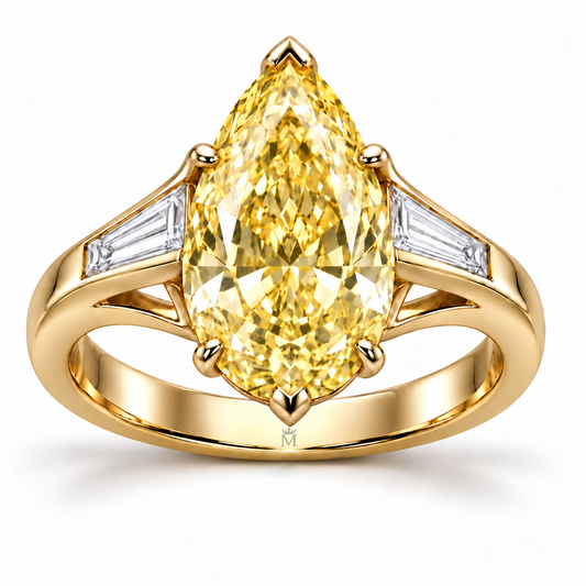 Golden Spire marquise lab-grown diamond ring, front design visualization