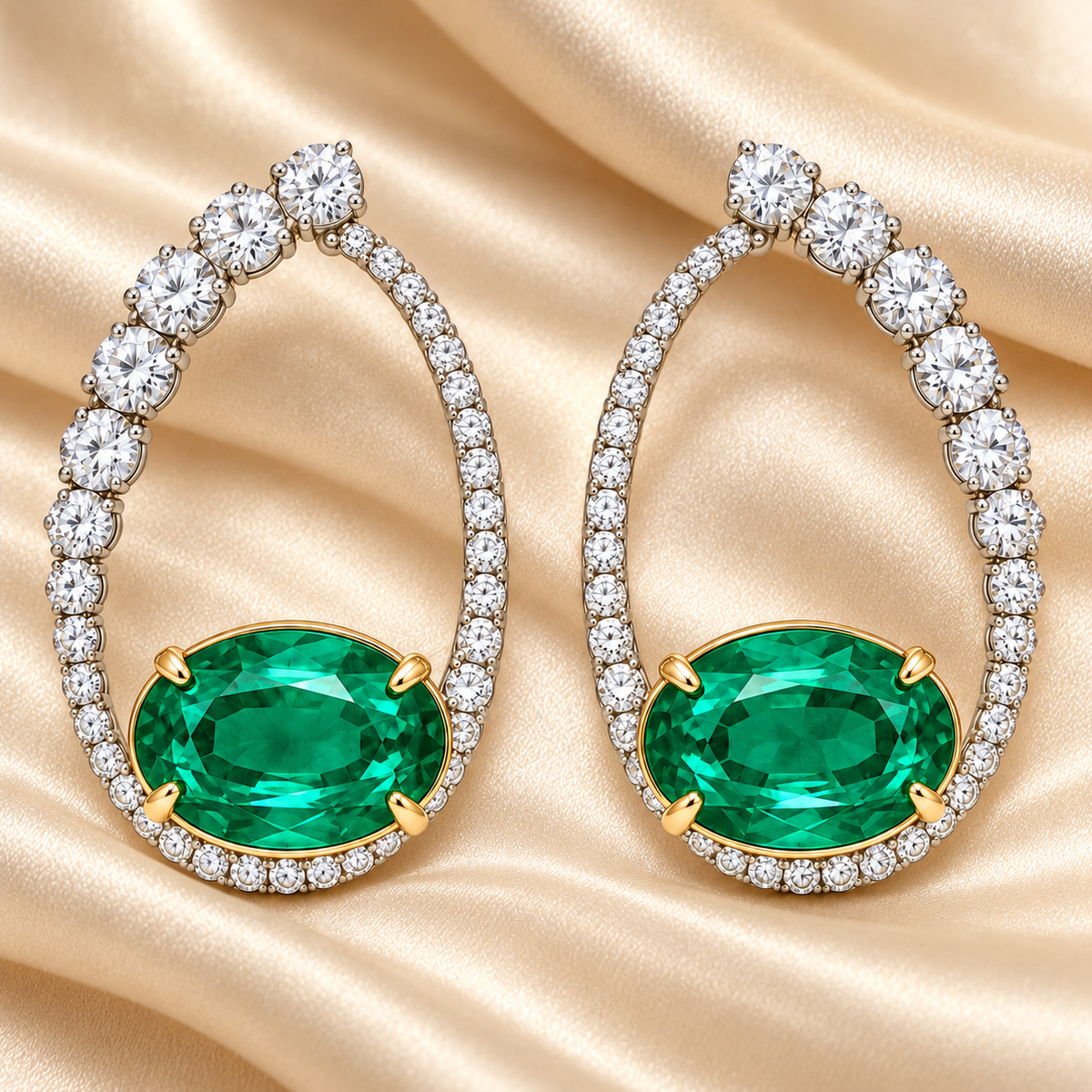 MISSISSI Verdant Orbit GE26-E03, silk pair arrangement; gold-color design visualization.