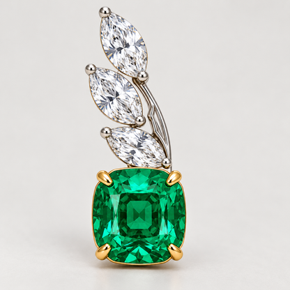 MISSISSI Verdant Frond GE26-E04, single earring close-up; gold-color design visualization.