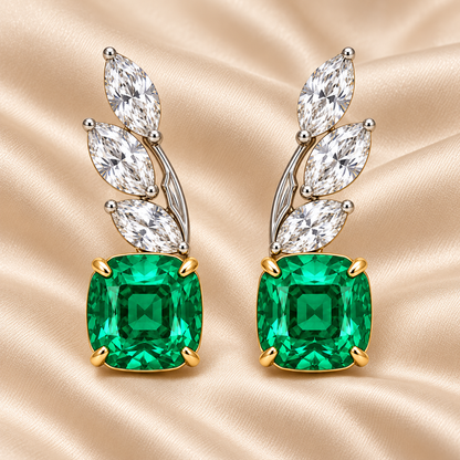 MISSISSI Verdant Frond GE26-E04, silk pair arrangement; gold-color design visualization.
