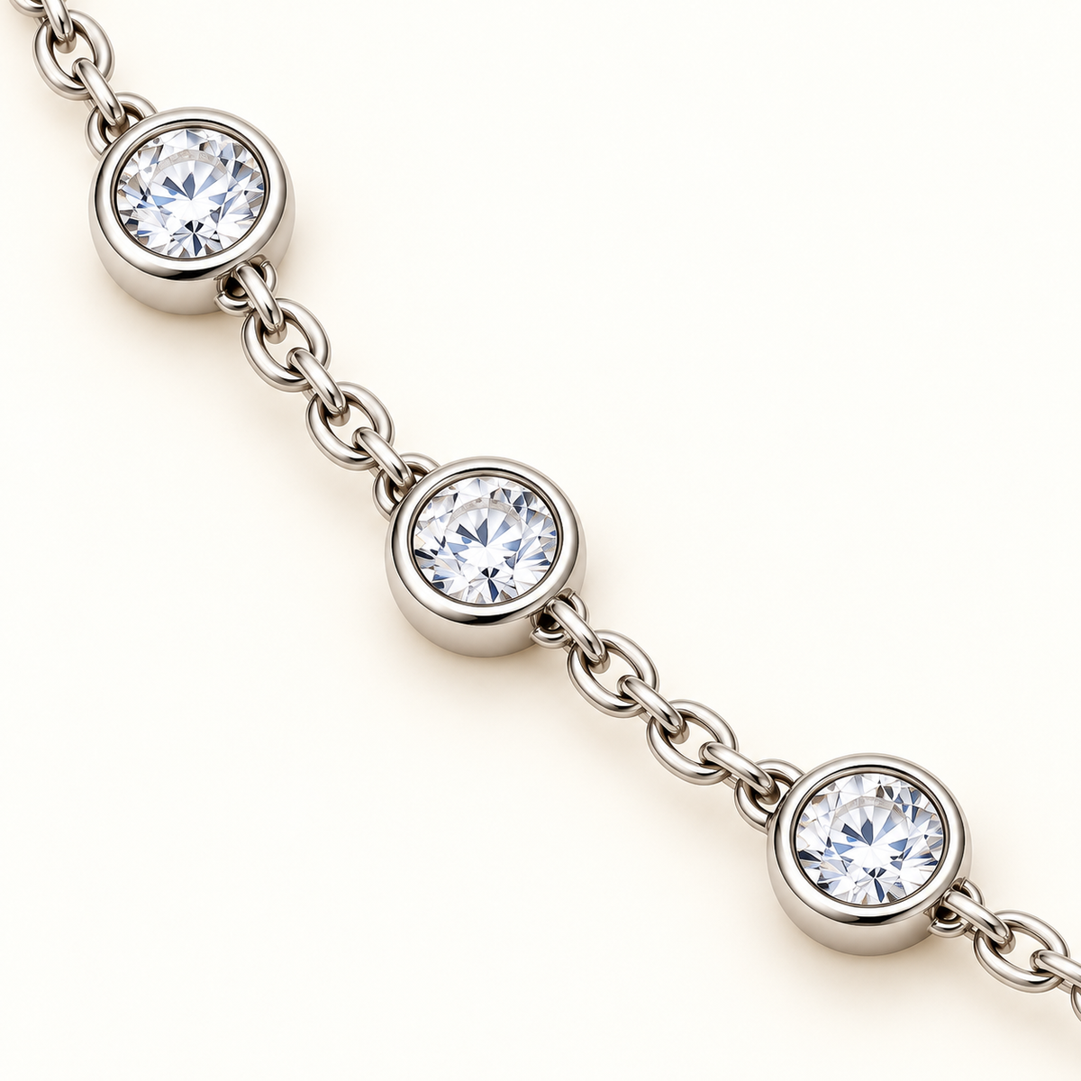 MISSISSI GE26-N03 round diamond stations and chain-link detail. Design visualization.