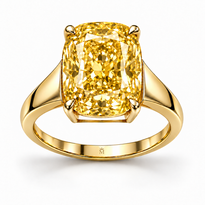 Golden Aperture elongated cushion lab-grown diamond ring, front design visualization