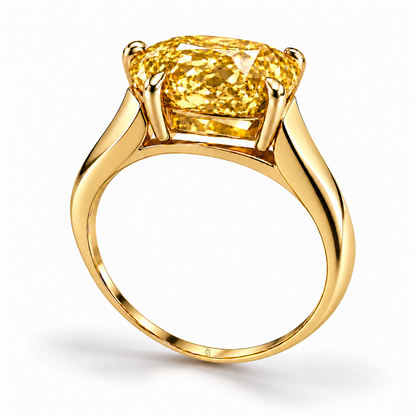 Golden Aperture elongated cushion lab-grown diamond ring, structural angle design visualization