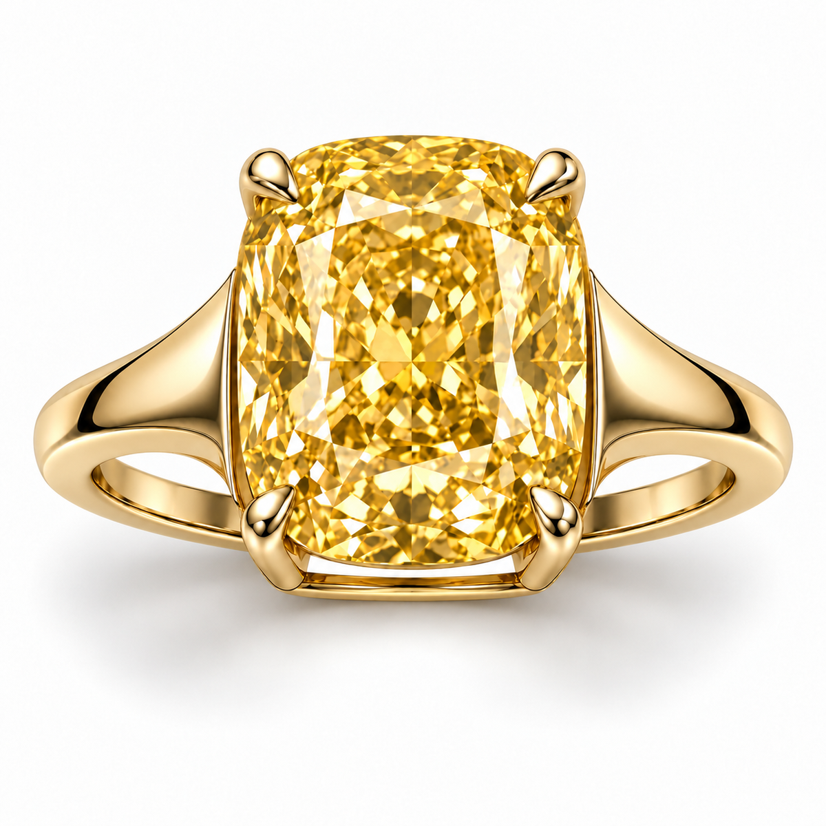 Golden Aperture elongated cushion lab-grown diamond ring, face-up detail design visualization