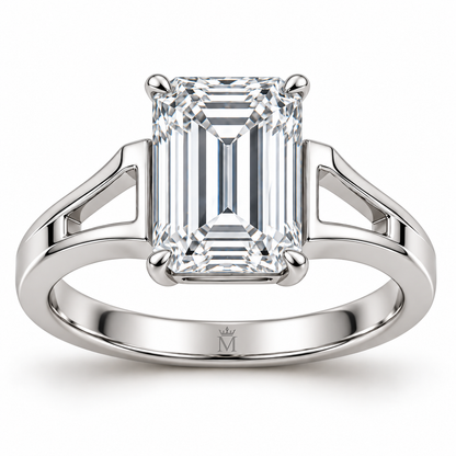 Echelon Arc emerald lab-grown diamond ring, front design visualization