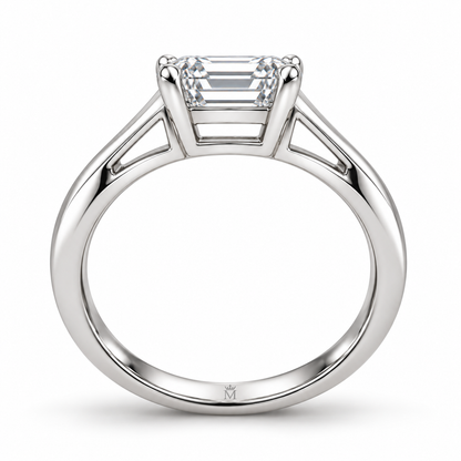 Echelon Arc emerald lab-grown diamond ring, structural angle design visualization
