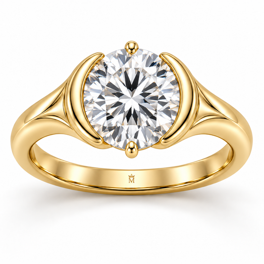 Oval Cove oval lab-grown diamond ring, front design visualization