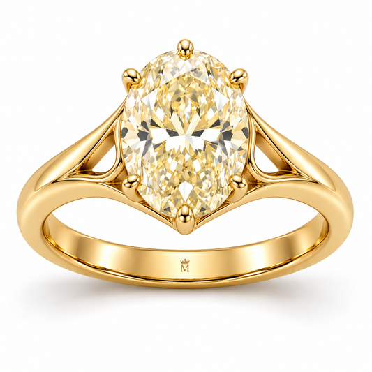 Sunlit Arch oval lab-grown diamond ring, front design visualization