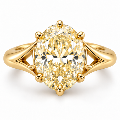 Sunlit Arch oval lab-grown diamond ring, face-up detail design visualization