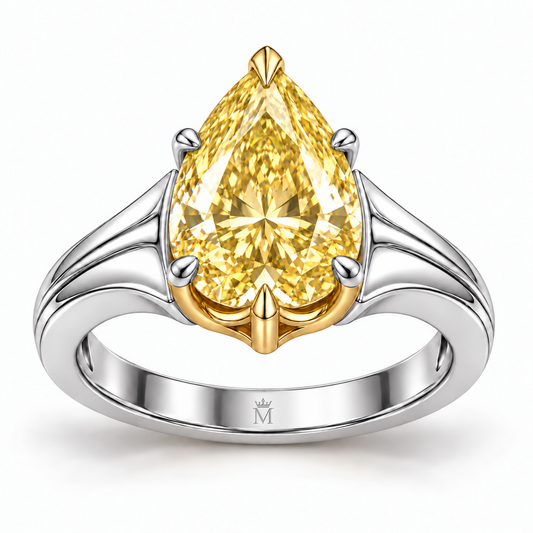 MISSISSI Auric Flow lab-grown diamond ring, white-background studio view, design visualization