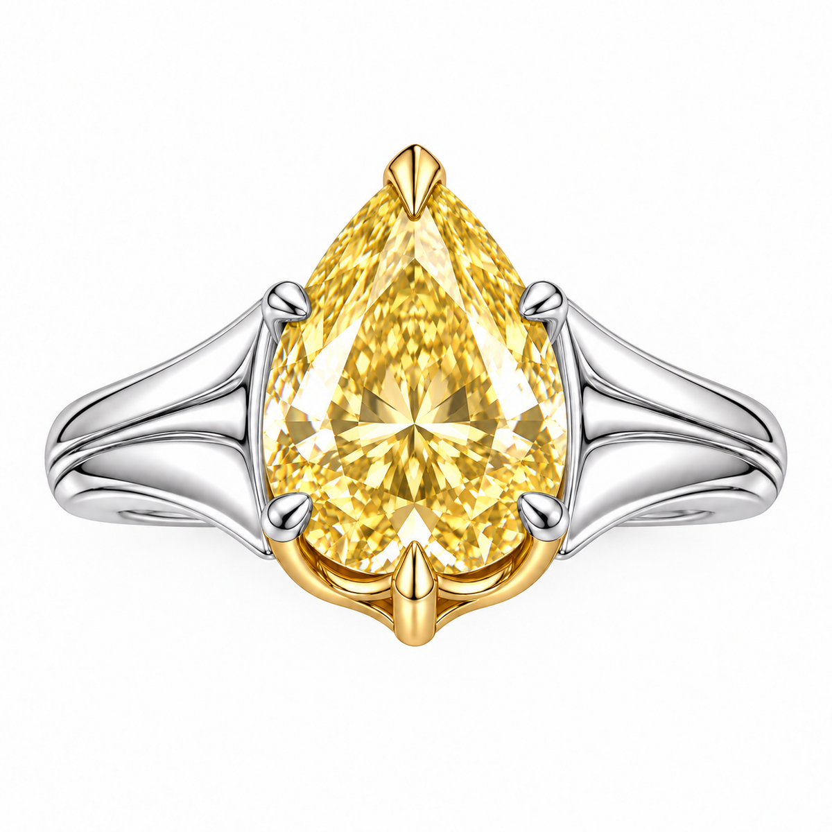 MISSISSI Auric Flow lab-grown diamond ring, face-up top view, design visualization