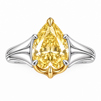 MISSISSI Auric Flow lab-grown diamond ring, face-up top view, design visualization