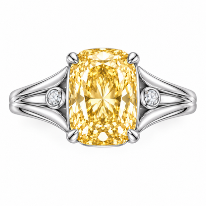 MISSISSI Golden Cadence lab-grown diamond ring, face-up top view, design visualization