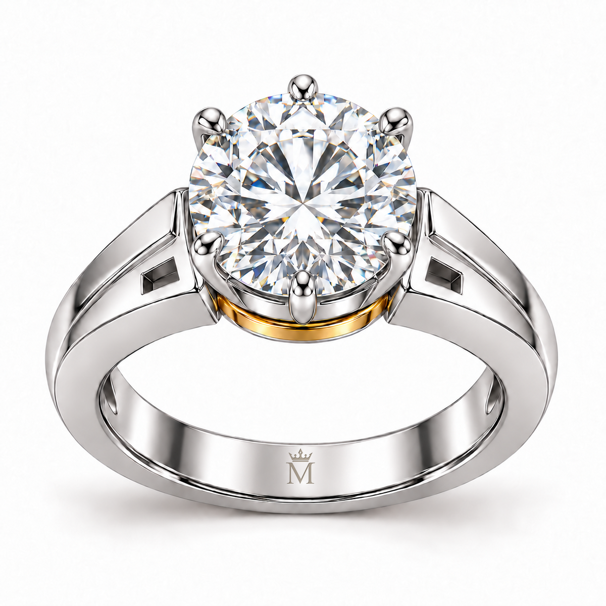 Round Passage white round brilliant lab-grown diamond ring, front product view