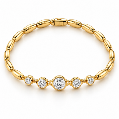 Interval Five-Stone Lab-Grown Diamond Bracelet front view, AI-generated design preview